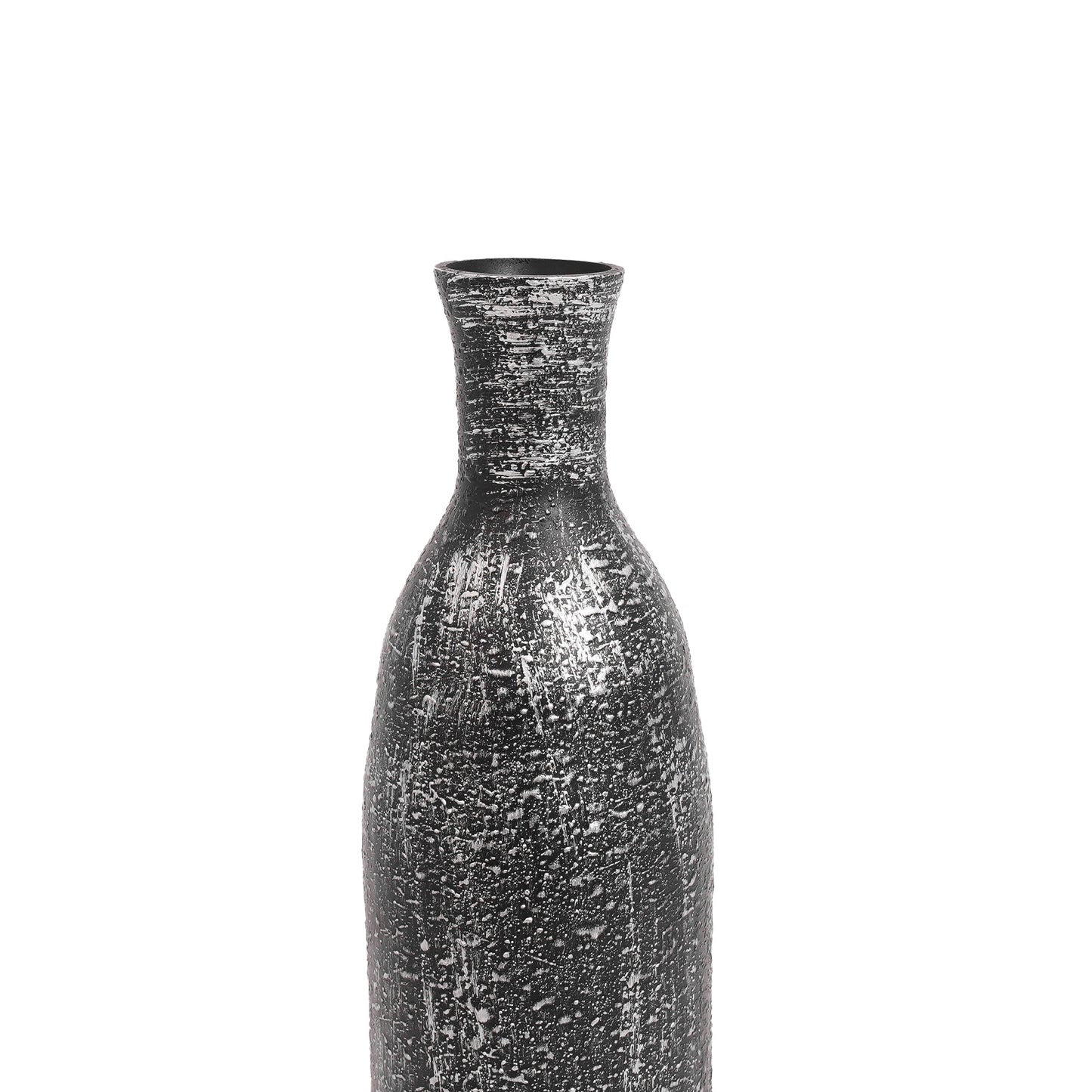 Chrome & Coal Vase