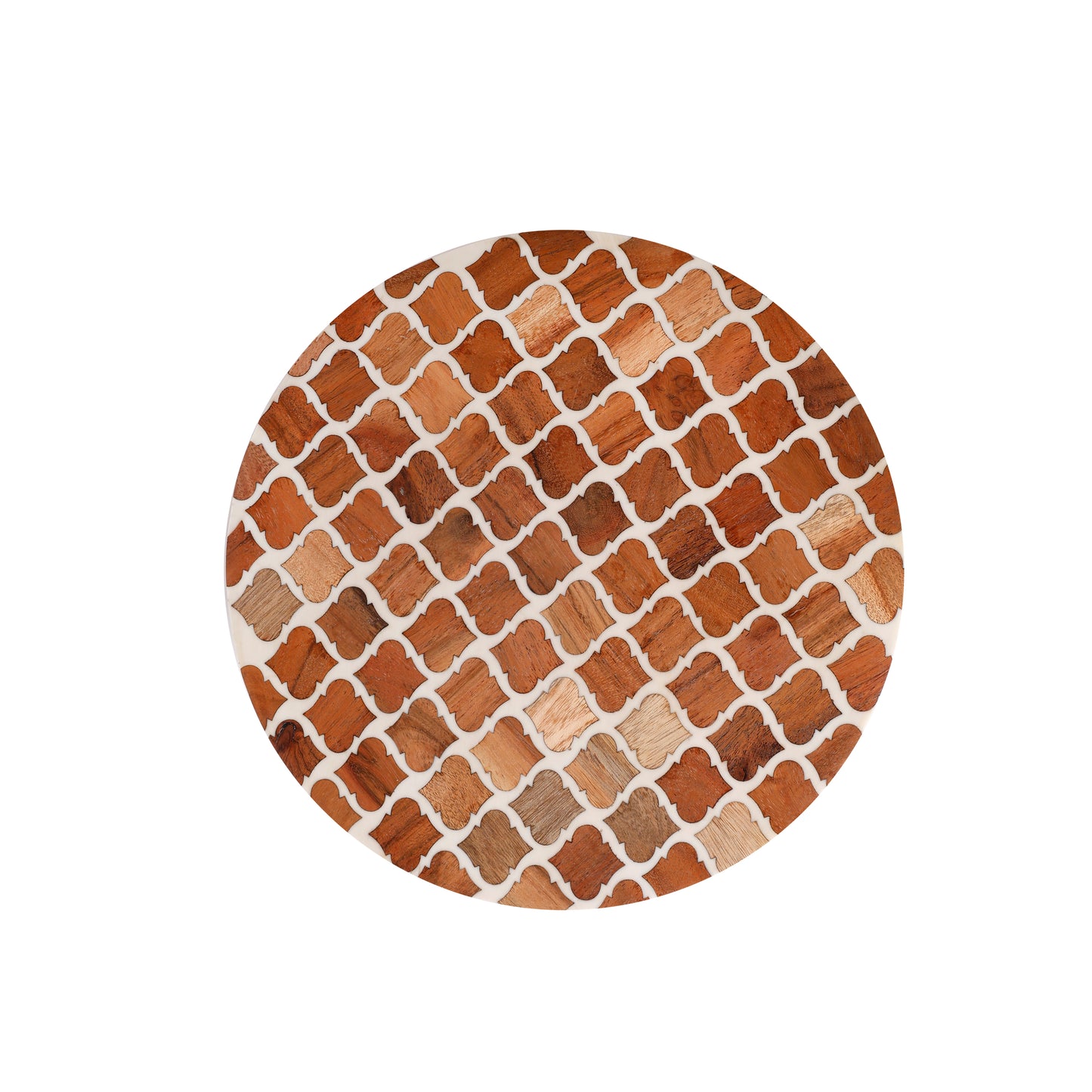 Handcrafted Wooden Low Side Table with Resin Inlay Top