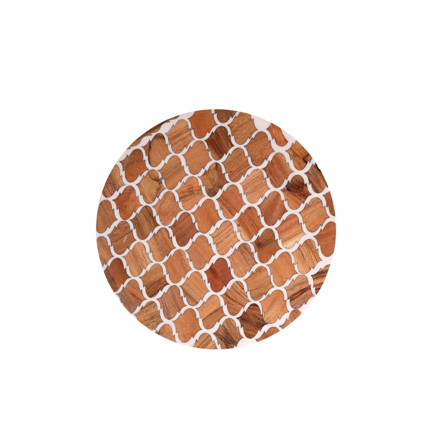 Handcrafted Wooden Mini Side Table with Resin Inlay Top