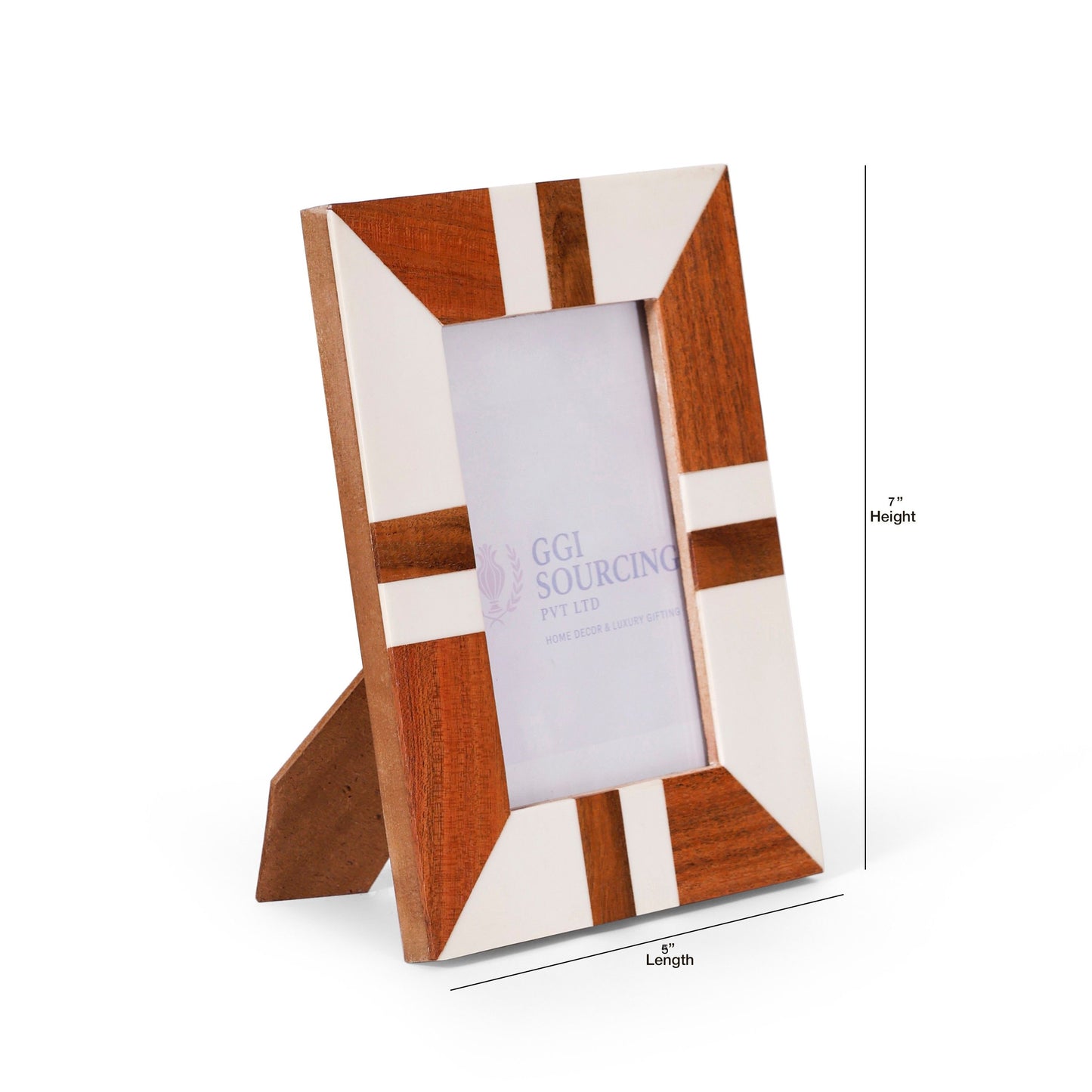 GeoWood Resin-Coated Photo Frame – 5 × 7 Inch