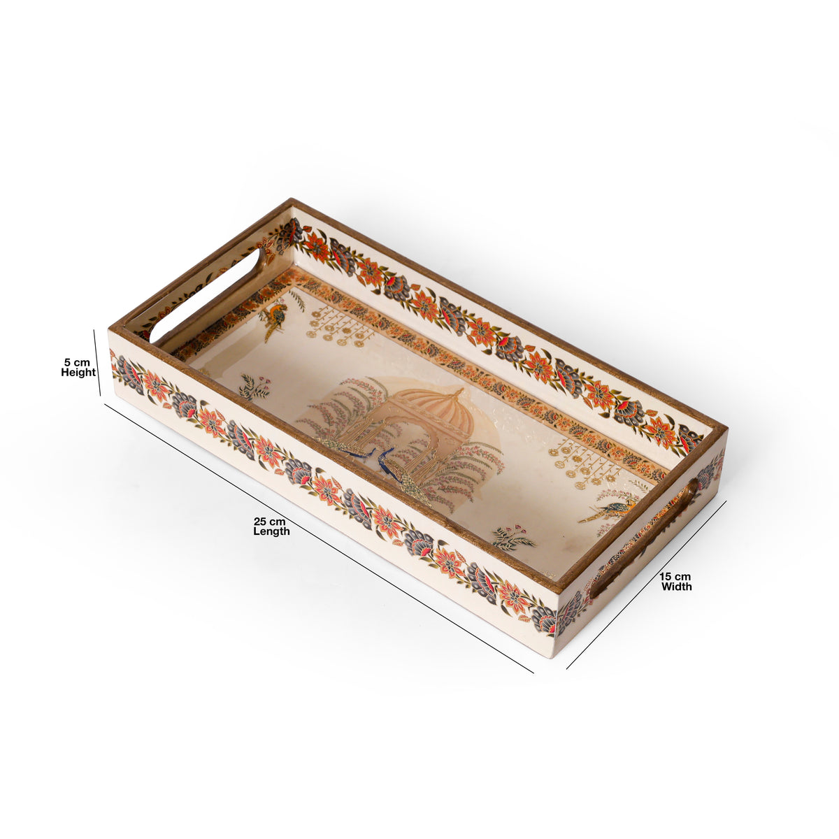 Navakriti Decor Royal Palace & Floral Nesting Tray Set of 3