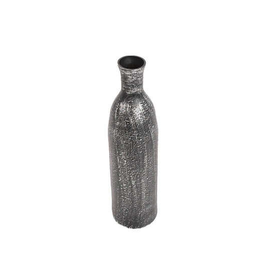 Chrome & Coal Vase