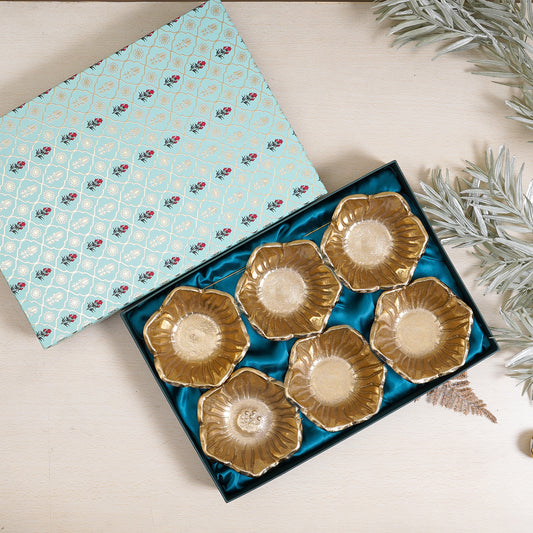 Floral Golden Bowl Set