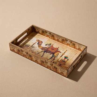Navakriti Decor Royal Desert Camel Nesting Tray Set of 3