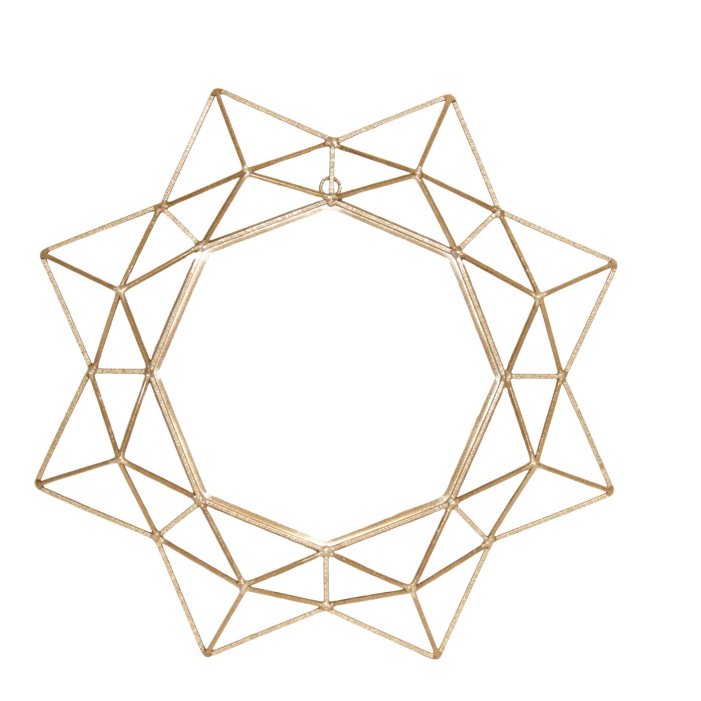 Navakrti Gold Geometric Starburst Metal Wall Mirror | Modern Decorative Wall Mirror for Living Room, Bedroom & Entryway