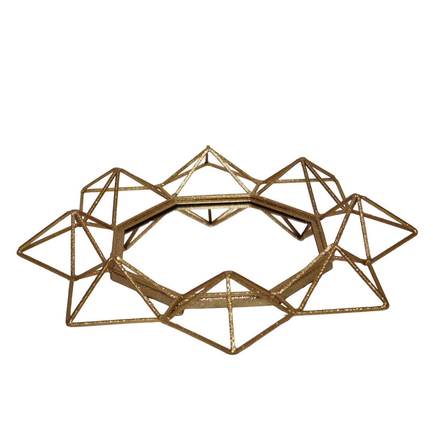 Navakrti Gold Geometric Starburst Metal Wall Mirror | Modern Decorative Wall Mirror for Living Room, Bedroom & Entryway