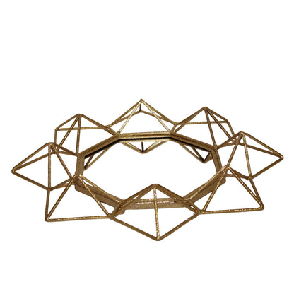 Navakrti Gold Geometric Starburst Metal Wall Mirror | Modern Decorative Wall Mirror for Living Room, Bedroom & Entryway