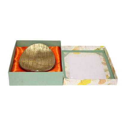 Navakrti Gold Aluminum Casting Oval Serving Platter with Gift Box | Luxury Coffee Table & Dining Table Decorative Bowl | 19.5x14x5.5 cm