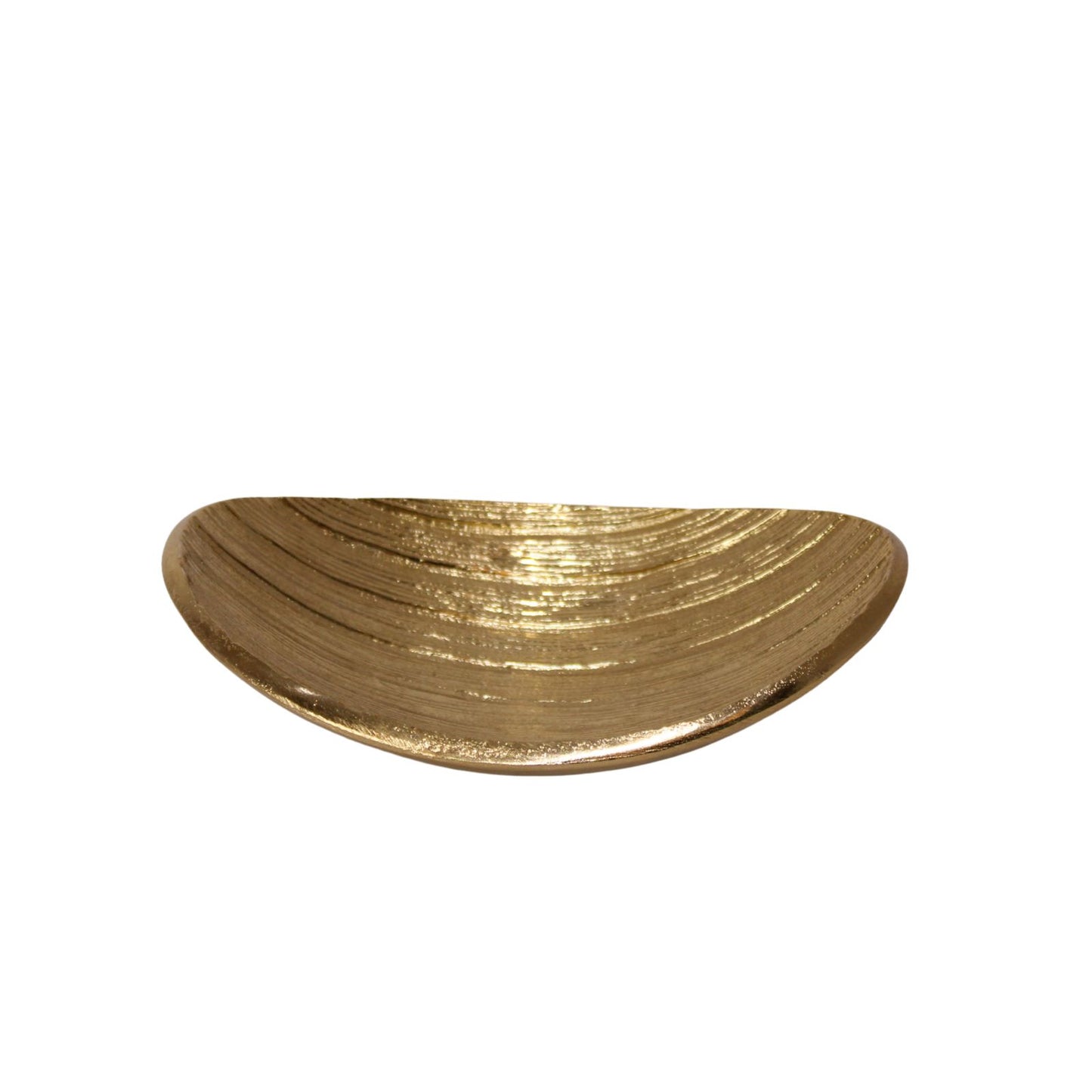 Navakrti Gold Aluminum Casting Oval Serving Platter with Gift Box | Luxury Coffee Table & Dining Table Decorative Bowl | 19.5x14x5.5 cm