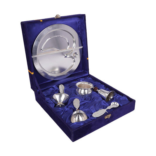 Divine Silver: Rudraksh Pooja Thali
