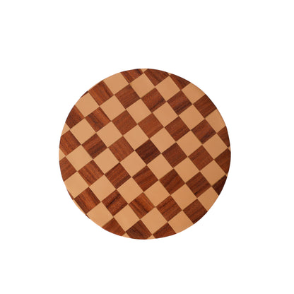 Wooden Resin Top Side Table with Metal Legs | Navakrti Decor