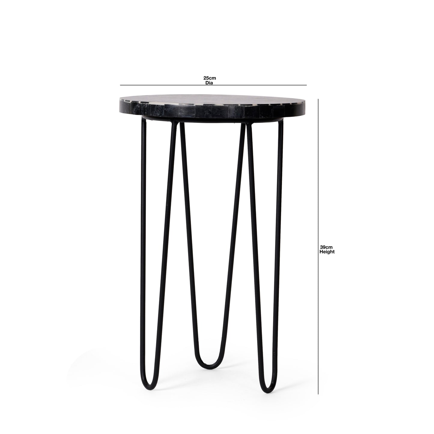 Handcrafted Geometric Design Wooden Resin Top Side Table