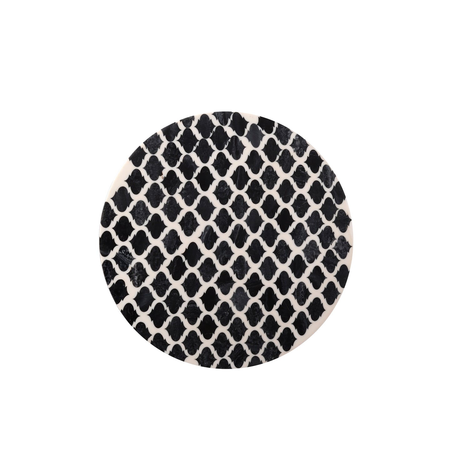 Handcrafted Geometric Design Wooden Resin Top Side Table