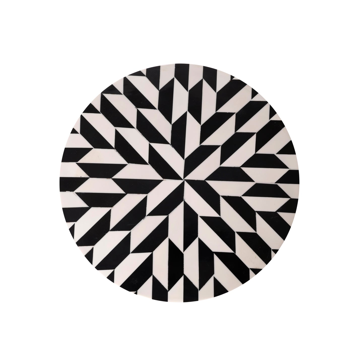 Handcrafted Wooden Side Table with Blue Resin Top