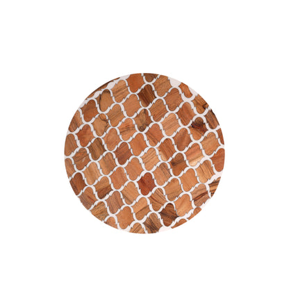 Handcrafted Wooden Mini Side Table with Resin Inlay Top