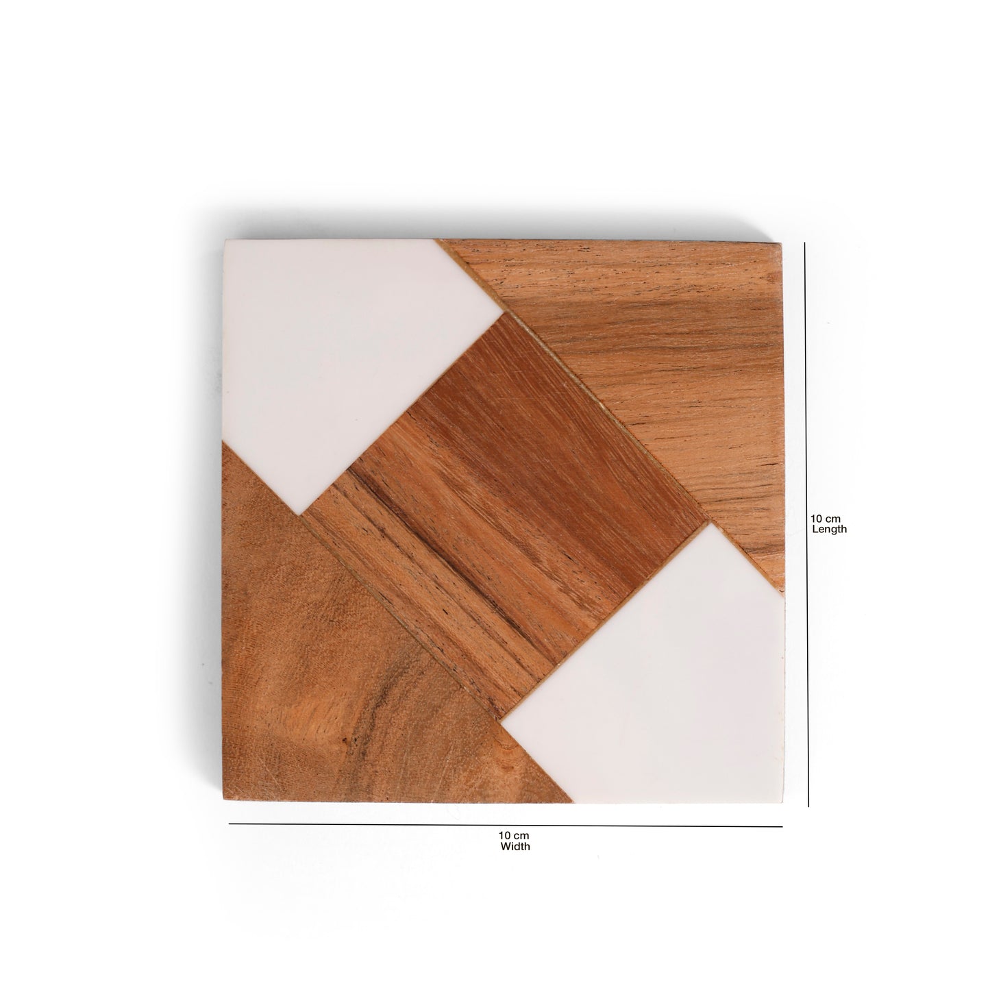 GeoFusion Wooden & Resin Coaster (10 × 10 cm)