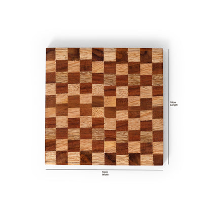 Wooden Mosaic Coaster Set Handcrafted MDF & Wood | Navakrti Decor