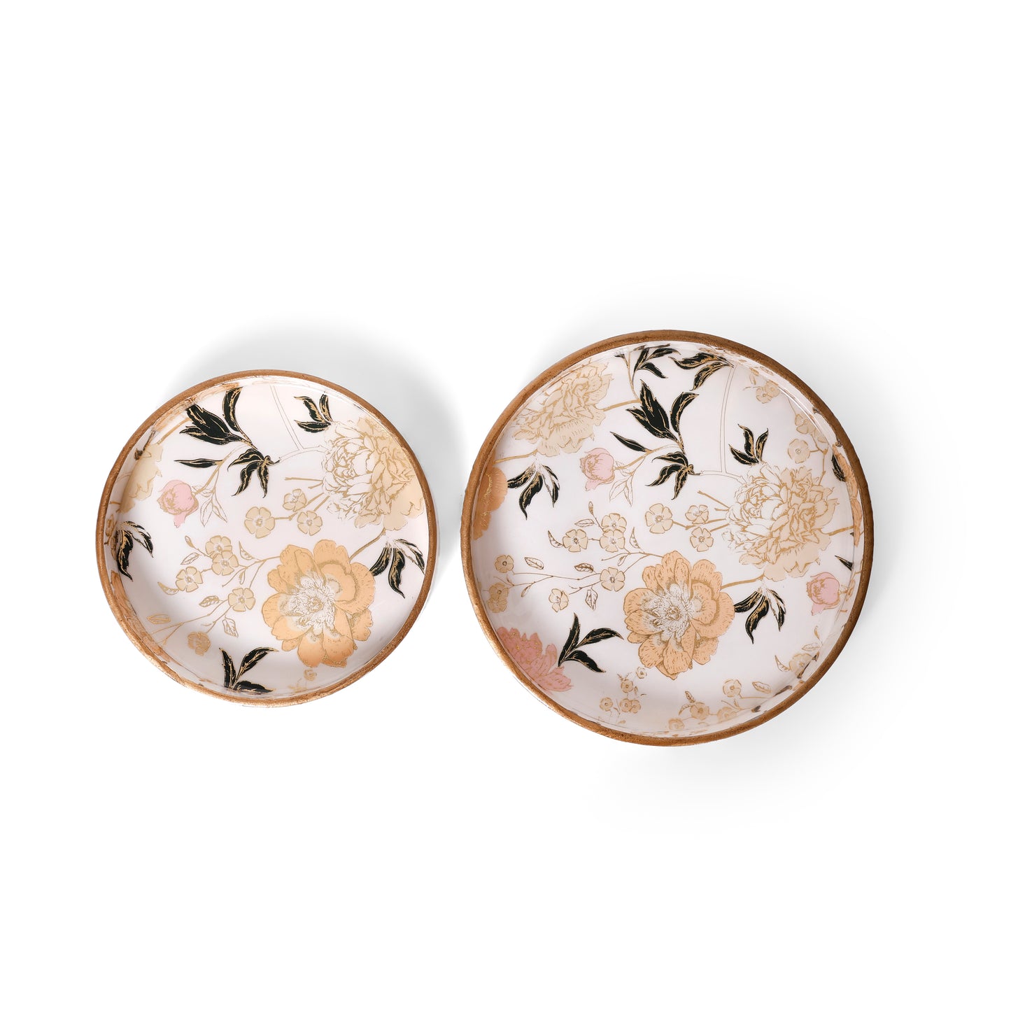 Floral Printed Resin Wooden Serving Tray | Navakrti Decor