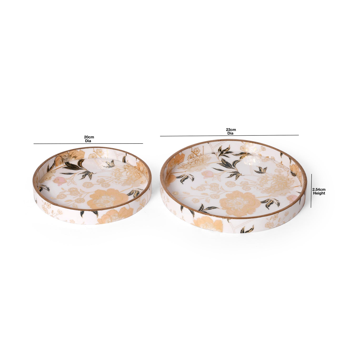 Floral Printed Resin Wooden Serving Tray | Navakrti Decor