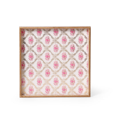 Floral Printed Resin Wooden Serving Tray