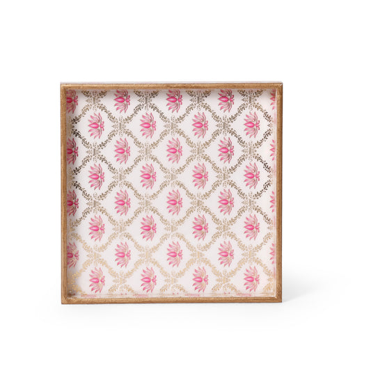 Floral Printed Resin Wooden Serving Tray