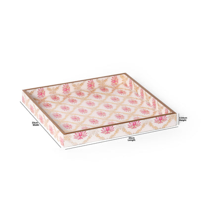 Floral Printed Resin Wooden Serving Tray