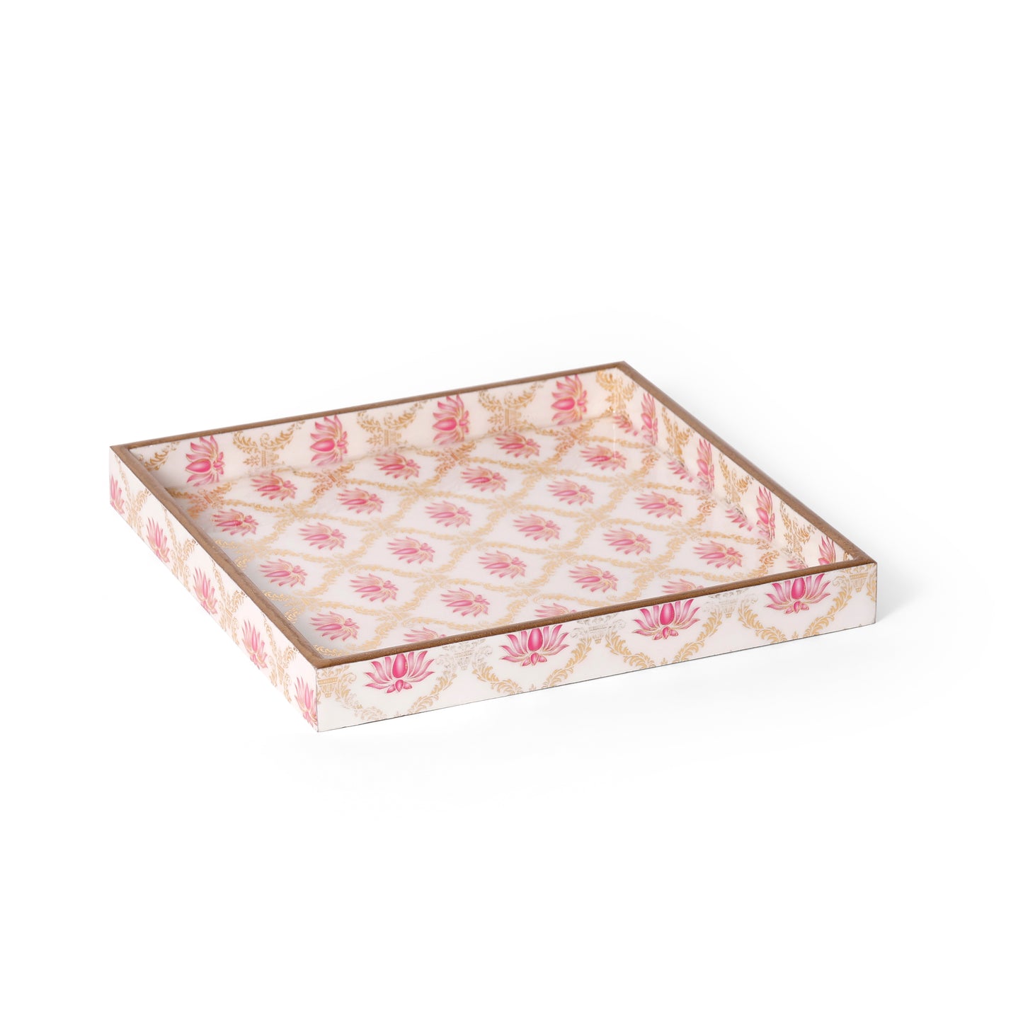 Floral Printed Resin Wooden Serving Tray
