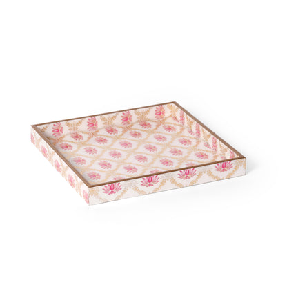 Floral Printed Resin Wooden Serving Tray