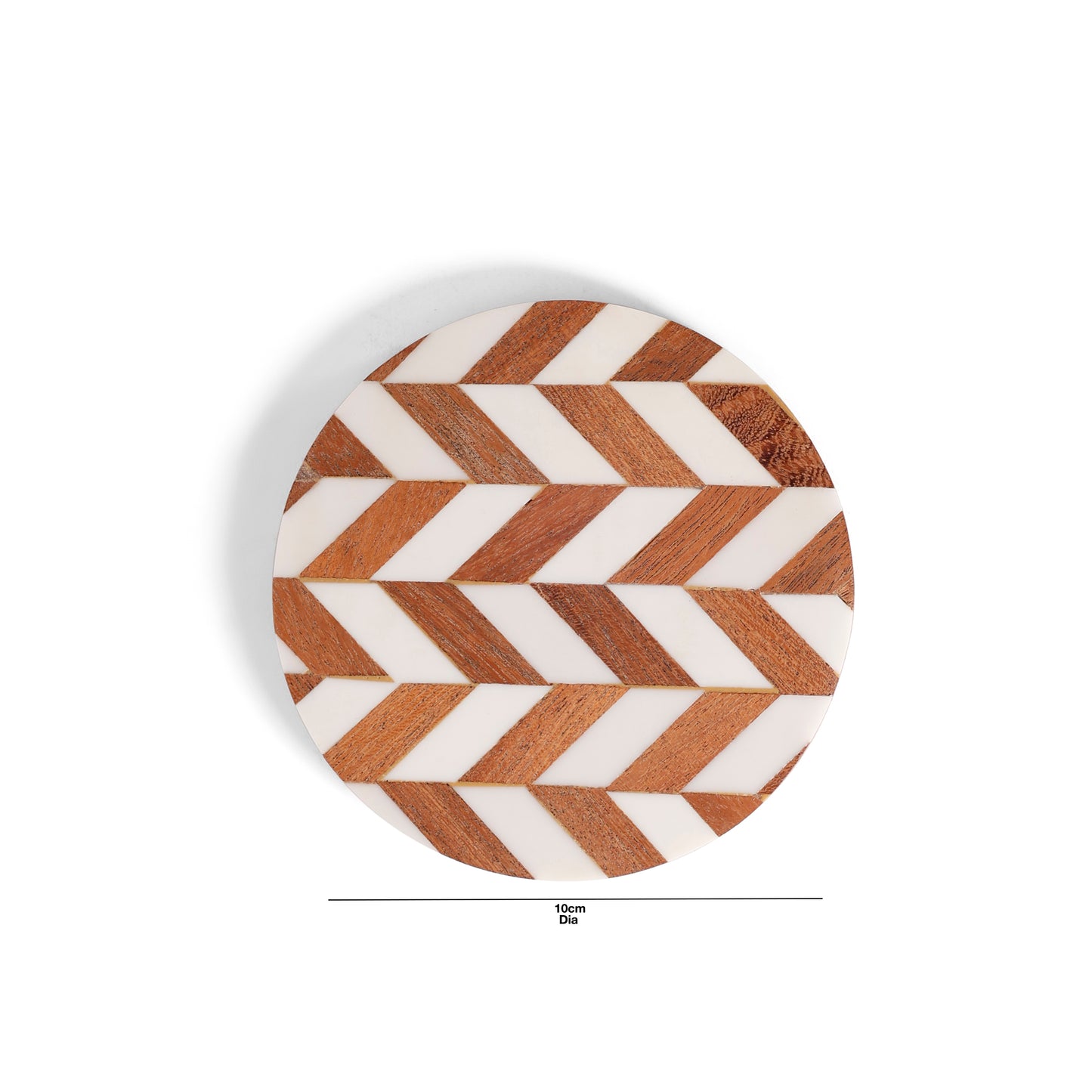 Wooden & Resin Geometric Coasters Handcrafted MDF Coaster Set (10 × 10 cm)