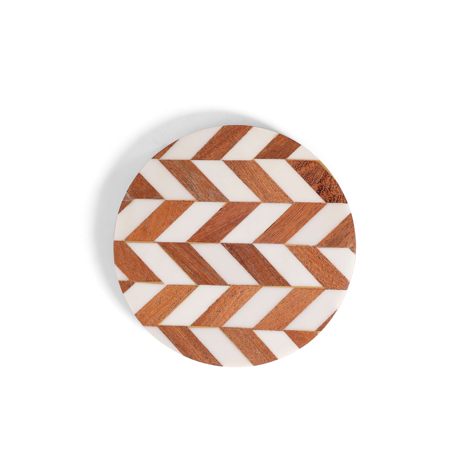 Wooden & Resin Geometric Coasters Handcrafted MDF Coaster Set (10 × 10 cm)