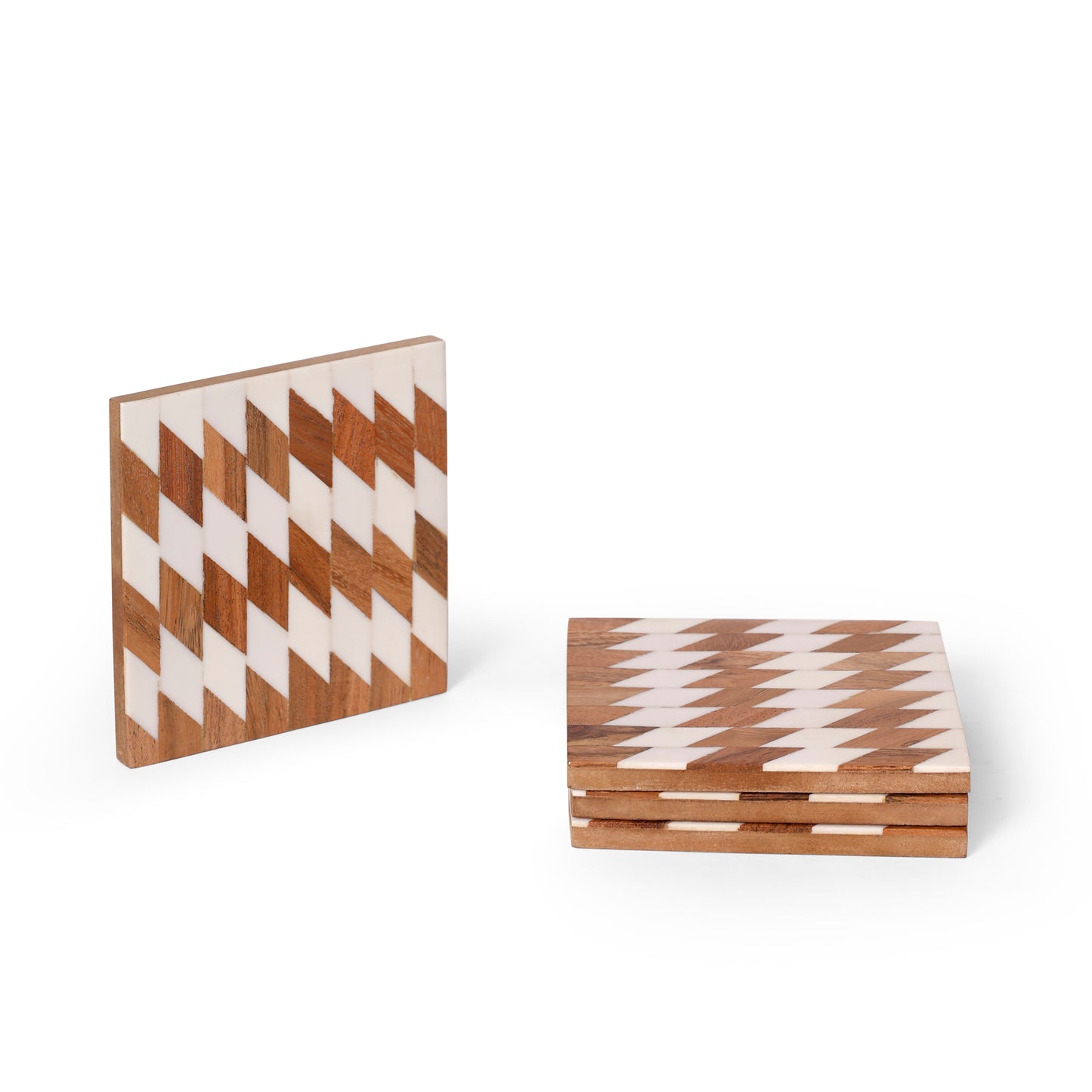 Handcrafted Geometric Design Tea & Coffee Coasters (10×10 cm)