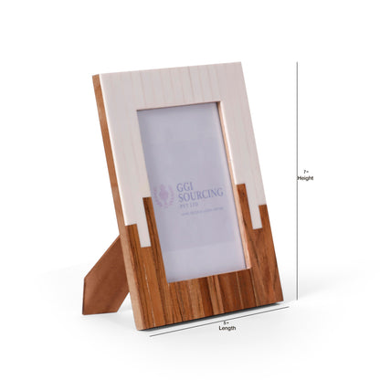 UrbanStep Resin-Coated Photo Frame – 5 × 7 Inch | Navakrti Decor