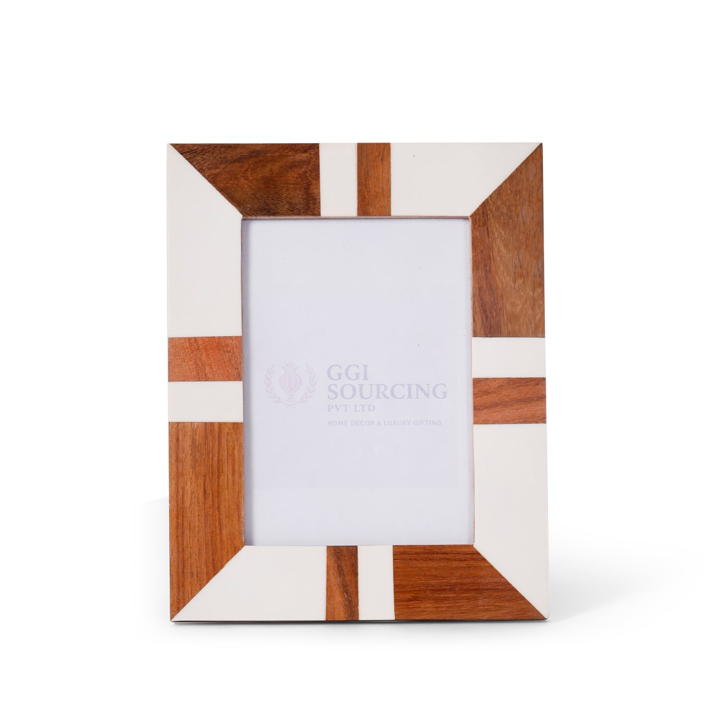 Woodline Ivory Resin-Coated Photo Frame 5 × 7 Inch | Navakrti Decor