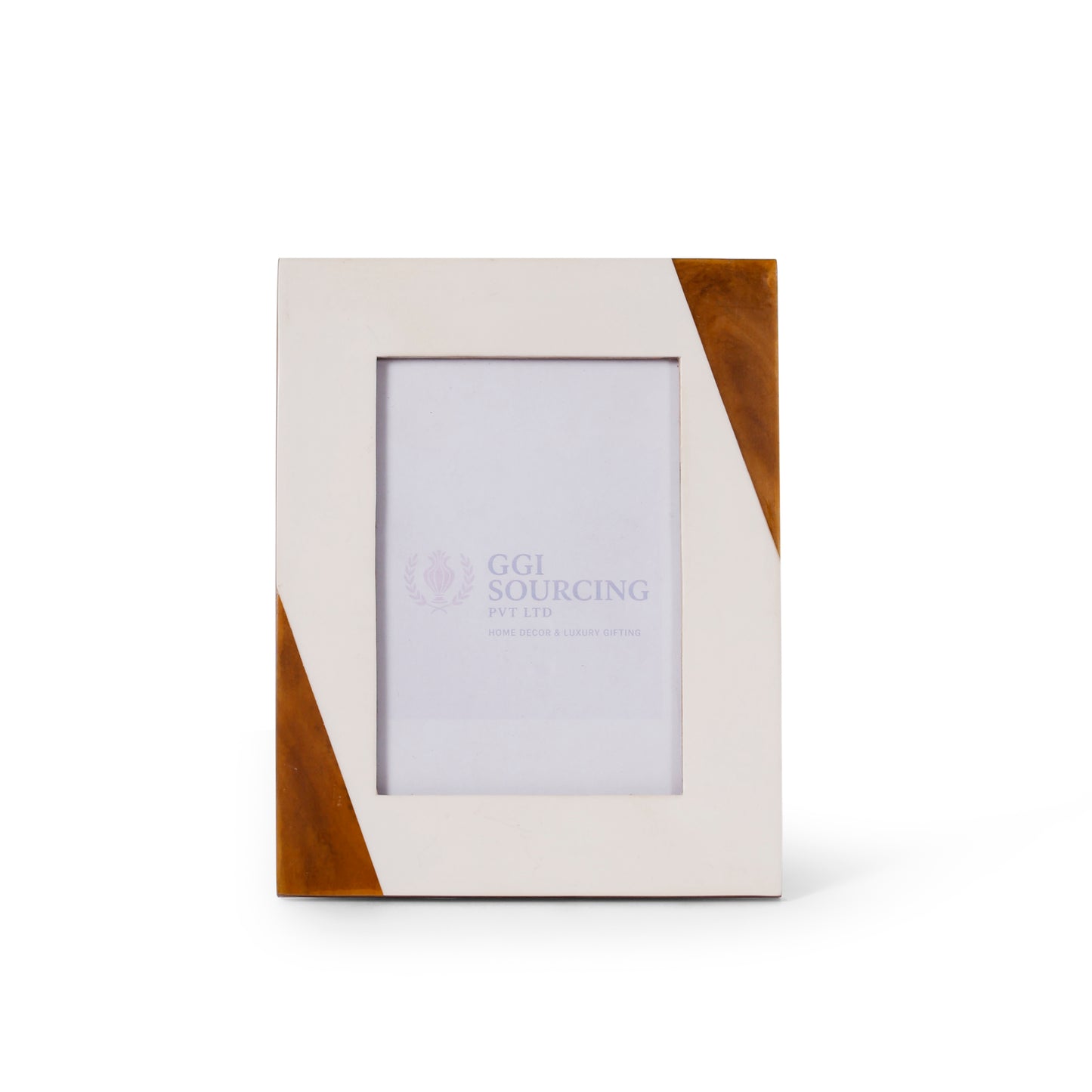 Diagonal Accent Resin-Coated Photo Frame – 5 × 7 Inch