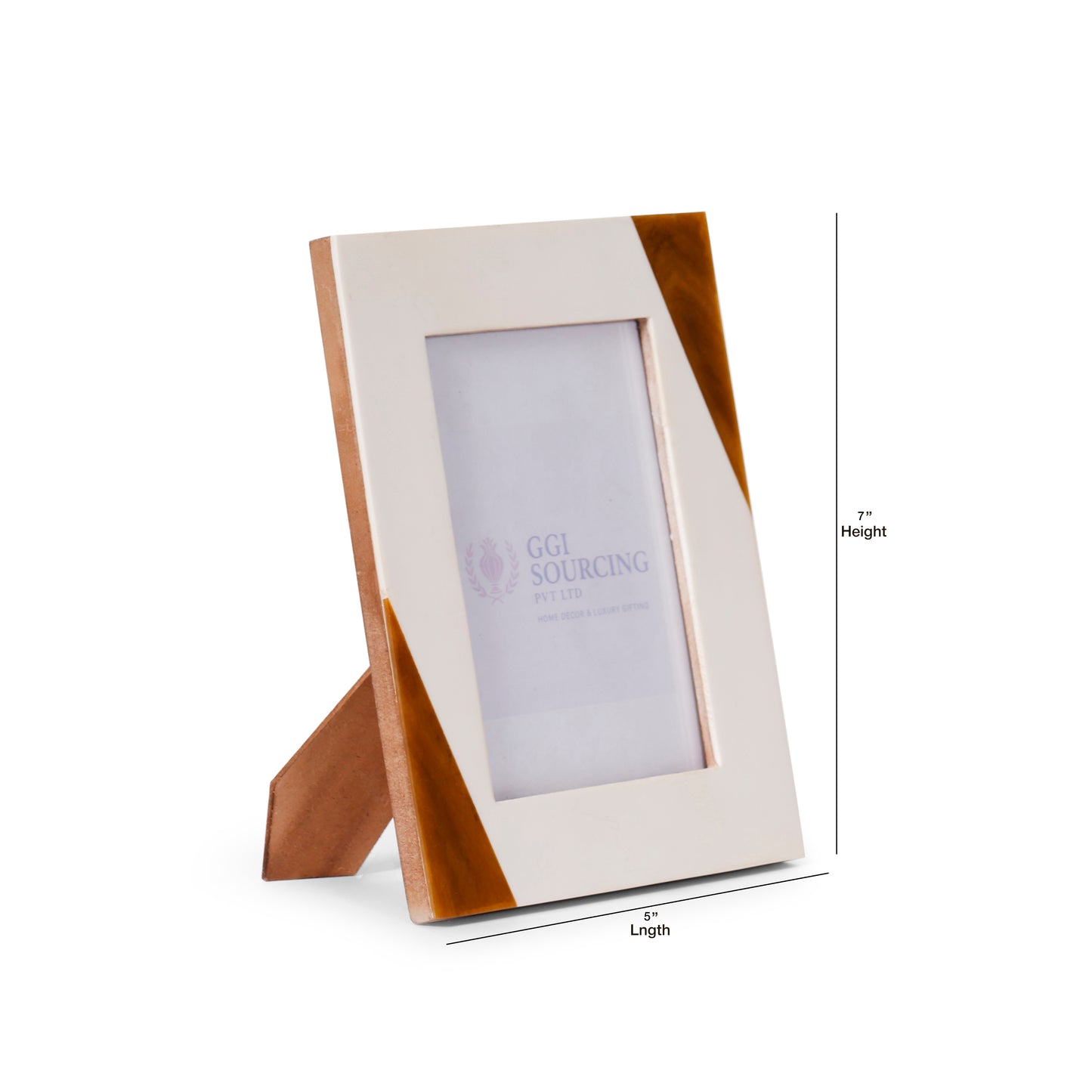 Diagonal Accent Resin-Coated Photo Frame – 5 × 7 Inch