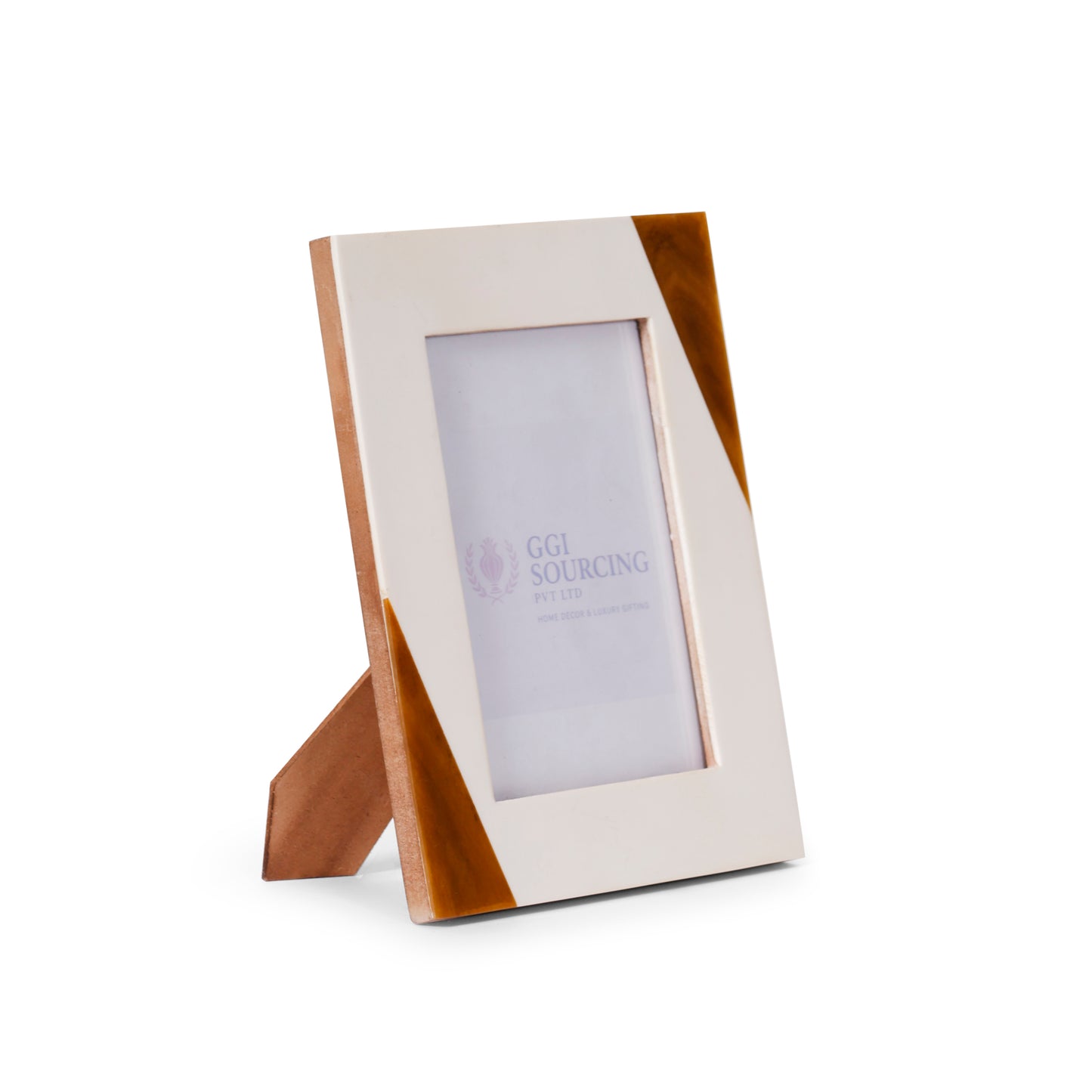Diagonal Accent Resin-Coated Photo Frame – 5 × 7 Inch