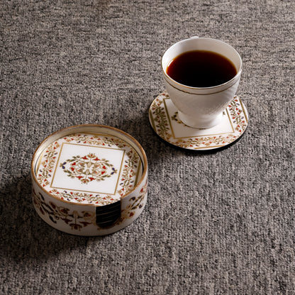Handcrafted Floral Design Tea & Coffee Coasters (10×10 cm)