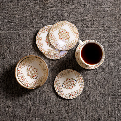 Handcrafted Floral Design Tea & Coffee Coasters (10×10 cm)