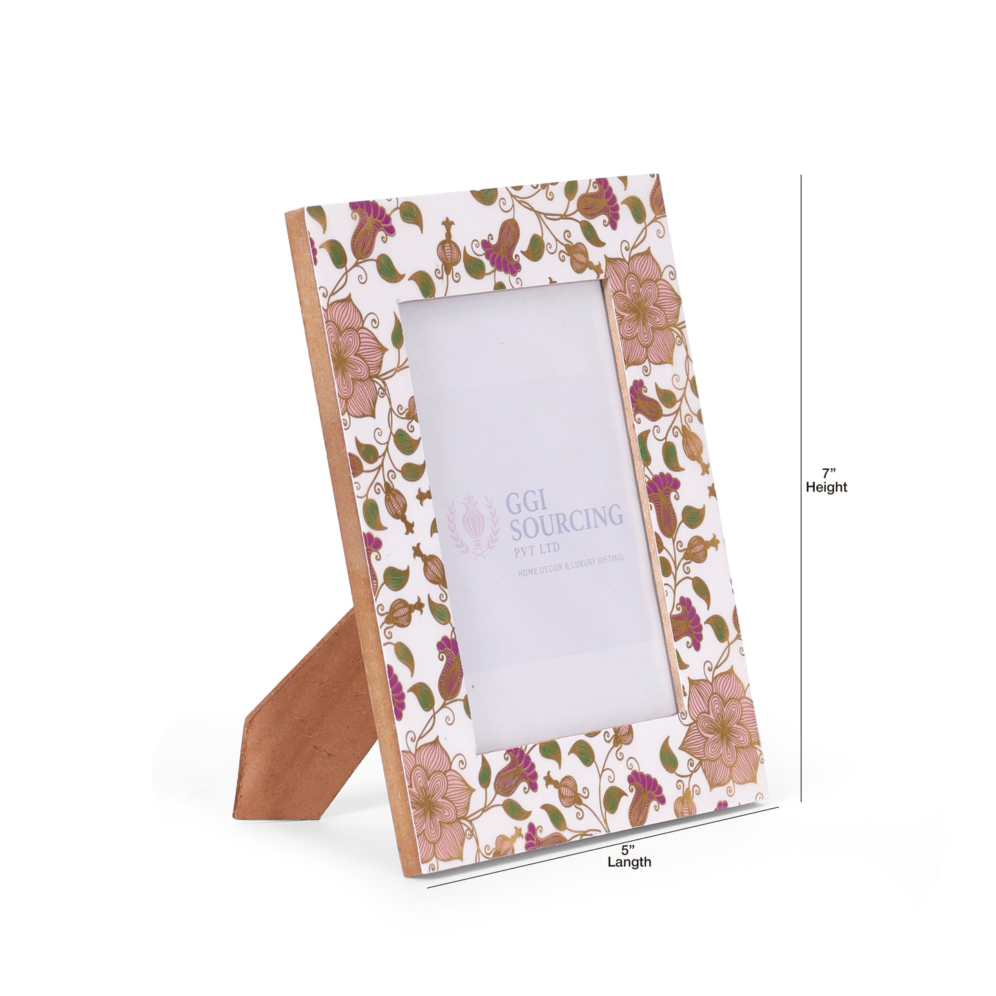Floral Gold Resin Coated Photo Frame | Elegant Decorative Picture Frame