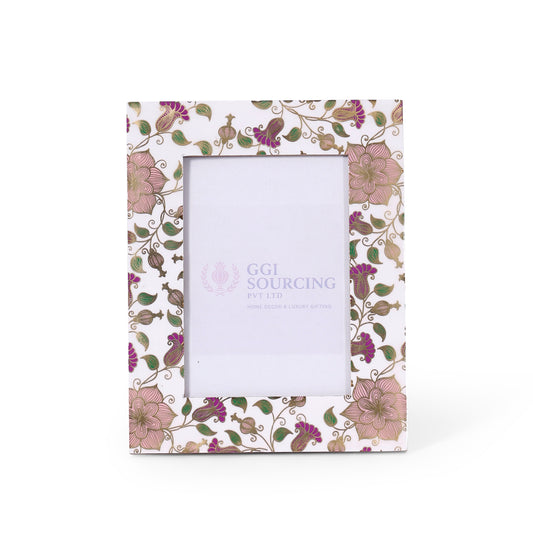 Floral Gold Resin Coated Photo Frame | Elegant Decorative Picture Frame