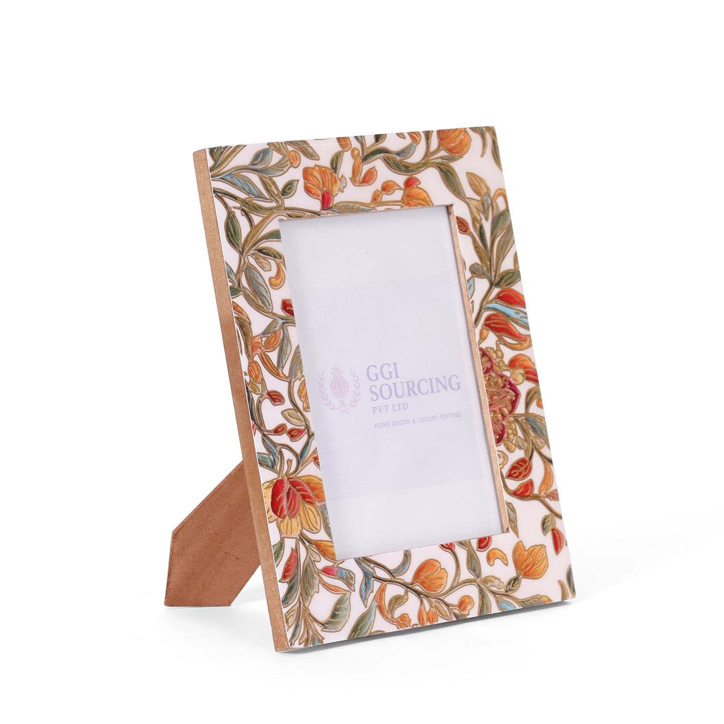 Crimson Bloom Resin Coated MDF Photo Frame | Red Floral Decorative Picture Frame