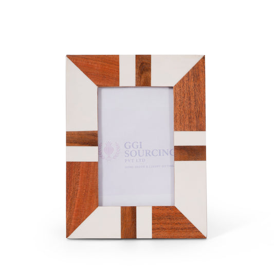 GeoWood Resin-Coated Photo Frame – 5 × 7 Inch