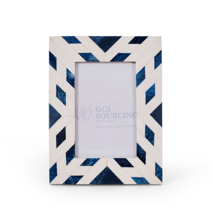 AzureGeo Resin-Coated Photo Frame – 4 × 6 Inch | Navakrti Decor