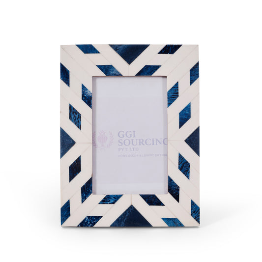 AzureGeo Resin-Coated Photo Frame – 4 × 6 Inch | Navakrti Decor
