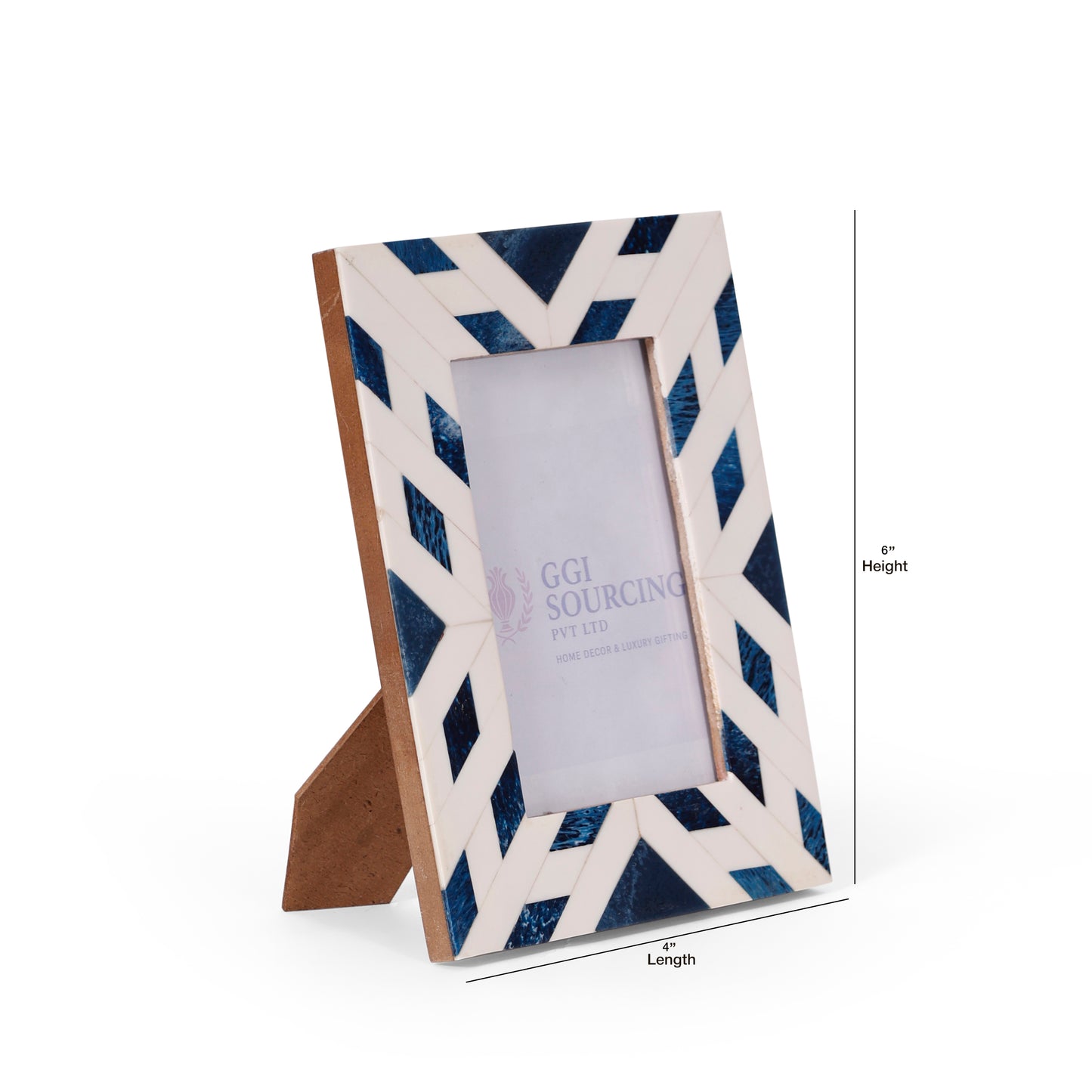 AzureGeo Resin-Coated Photo Frame – 4 × 6 Inch | Navakrti Decor