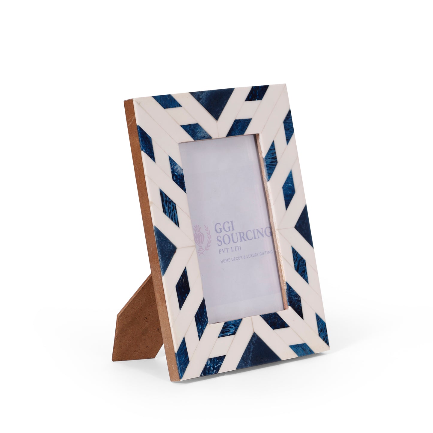 AzureGeo Resin-Coated Photo Frame – 4 × 6 Inch | Navakrti Decor