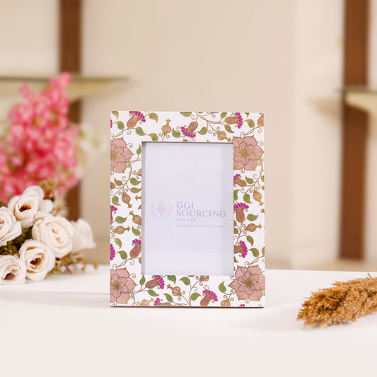 Floral Gold Resin Coated Photo Frame | Elegant Decorative Picture Frame 5x7
