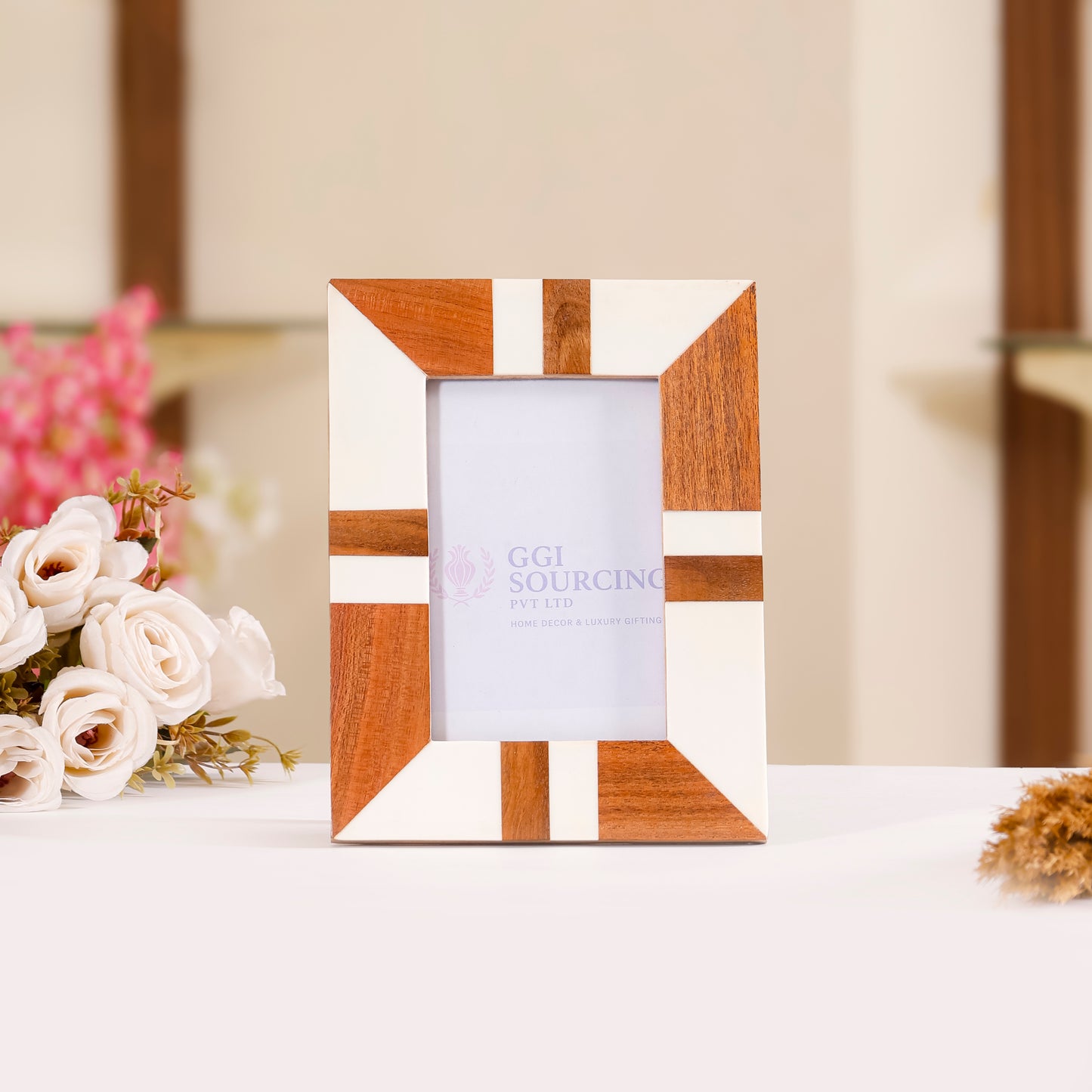 GeoWood Resin-Coated Photo Frame – 5 × 7 Inch