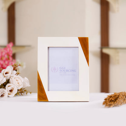 Diagonal Accent Resin-Coated Photo Frame – 5 × 7 Inch