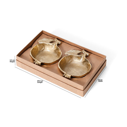 Elegant Gold Pomegranate Decorative Bowl Set